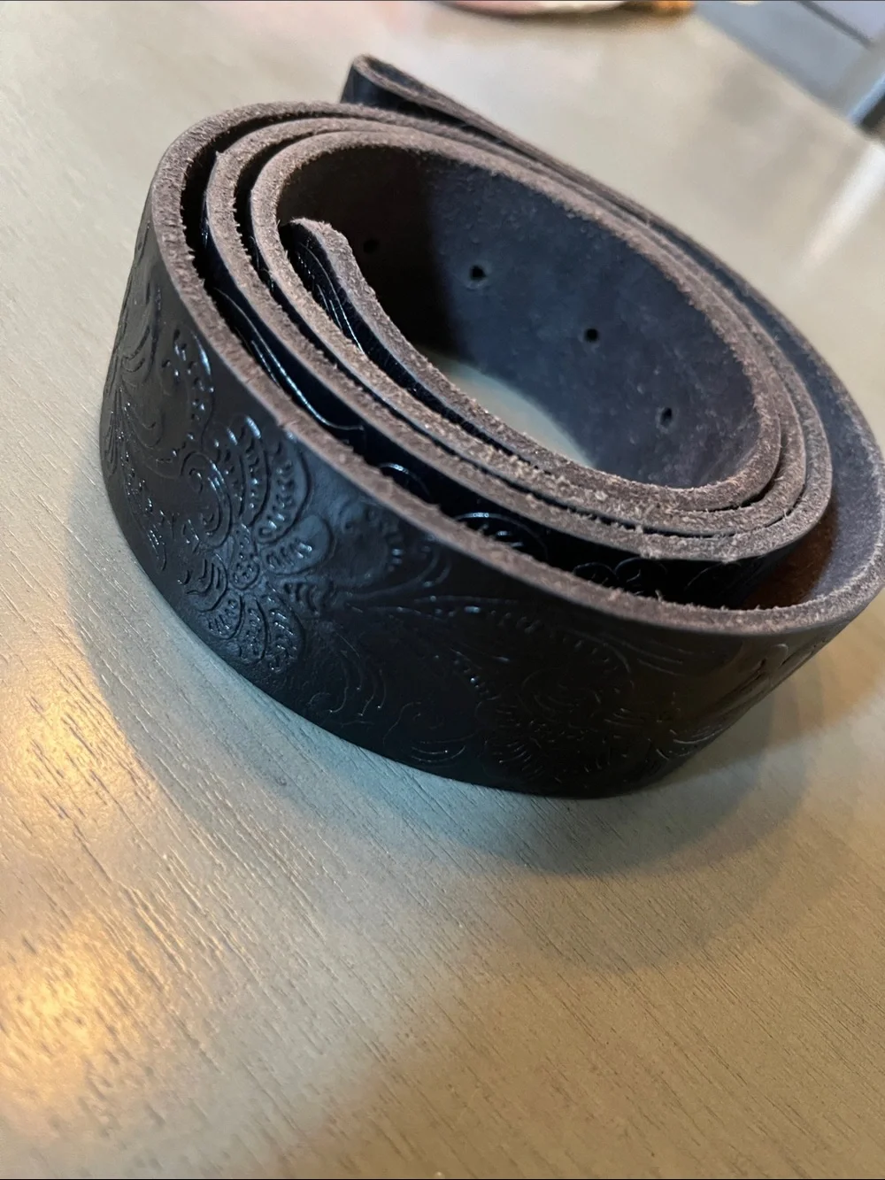 NEW BELTs heavy duty genuine full grain floral engraved tool leather belt Strap